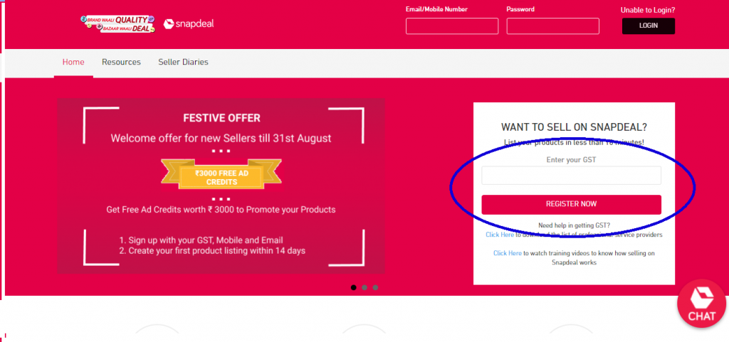 Snapdeal Seller Account Registration